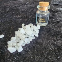 Rock Crystal Pebbles in small Glass Jar