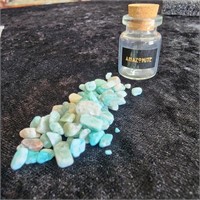 Amozonite Pebbles In Small Glass Jar