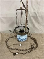 Vintage hurricane lamp light with 9 foot hanging