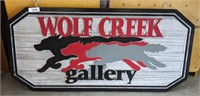 WOLF CREEK GALLERY DOUBLE SIDED WOODEN SIGN