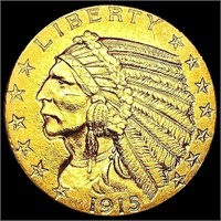 1915 $5 Gold Half Eagle CLOSELY UNCIRCULATED