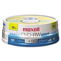 Maxell 635117 4.7 GB Rewritable DVD-RW Spindle
