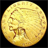 1910 $2.50 Gold Quarter Eagle LIGHTLY CIRCULATED