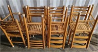 8 LADDERBACK SLAT BOTTOM CHAIRS