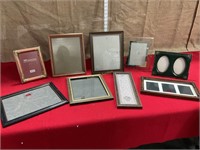 Assortment of picture frames. 9 total.