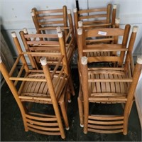 8 LADDERBACK SLAT BOTTOM CHAIRS