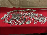 Large assortment of silverware. Forks, knives,