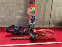 Two electric 16" Black and Decker hedge t