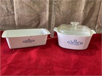 Corning ware 9x5x3 loaf pan and 3 quart covers