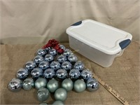 Christmas ornaments- 32 total - blue with deco,