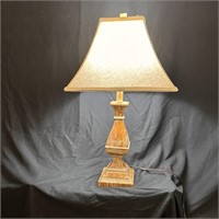Distressed wooden lamp