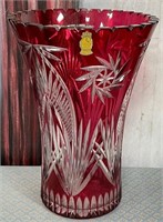 11 - CUT TO CLEAR CRYSTAL VASE 10"T (D23)