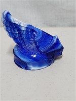 Indian Chief Head Blue Swirl Hood Ornament