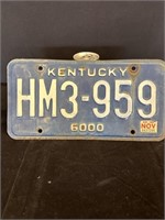 Kentucky License plate, older than 1986