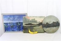 3 Orig. Vtg. Landscapes, Signed Leong+