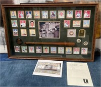 11 - FRAMED BASEBALL CARDS & BAT 24X37.5"