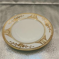 Small White Dessert Plate with Gold Details