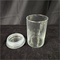 Round glass storage container