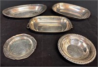 Assorted decorative silver trays & bowls