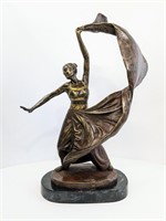 Art Deco Bronze Female Dancer Sculpture