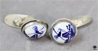 Delft Sterling Cuff Links
