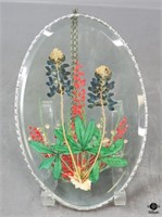 Pressed Flowers in Glass w/Hanging Chain