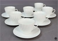 Porcelain Cups & Saucers / 7 sets