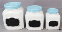 American Atelier Glazed Ceramic Canisters / 3 pc