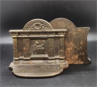 Vintage Cast Iron Bookends - Lady Sewing