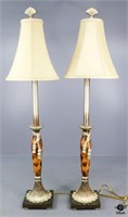Pair of Painted Resin Lamps
