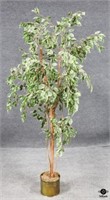 Artificial Ficus Tree in Brass Container