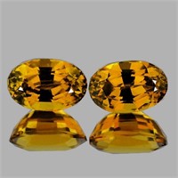 Natural Imperial Golden Zircon Pair {Flawless-VVS1