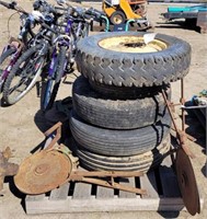 Pallet of Tires & Disc Parts