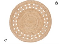 5' Round Natural jute rug