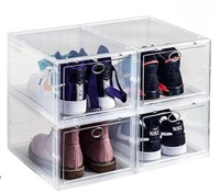 (4)High Top shoes Storage boxes. Clear plastic.