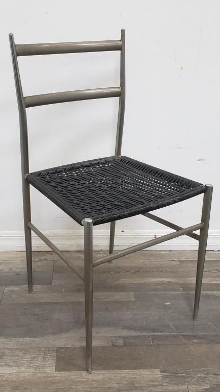 Gio Ponti "Superleggera" chrome & vinyl chair