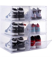 4 stackable high top shoe storage boxes