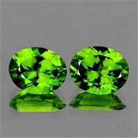 Natural Best AAA Green Peridot Pair 10x8 MM - Flaw