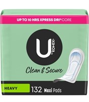 U by Kotex Clean & Secure Maxi Pads 132 count