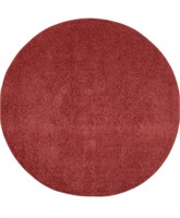 Round burgundy indoor rug slightly used 3ft