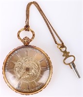 14K YELLOW GOLD VINTAGE WIND-UP POCKET WATCH