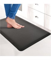 Two black anti fatigue floor mats slightly used