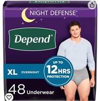 (48) Depend night defense XL underwear. Gray.
