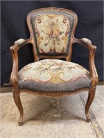 Antique French-style Needlepoint chair