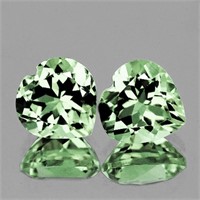 Natural Green Amethyst Heart Pair [Flawless-VVS]