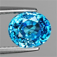 Natural Cambodian Blue Zircon 2.75 Cts {Flawless-V