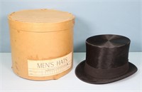 Vintage Beaver Felt Stovepipe Hat w/ Box