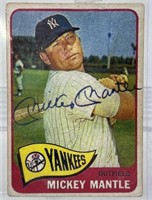 1965 Topps Signed Mickey Mantle Card