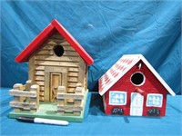 2 Wood Bird Houses