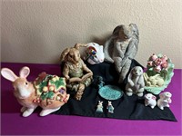 Bunnies Bank, Ceramic Cement, S & P, Bookend